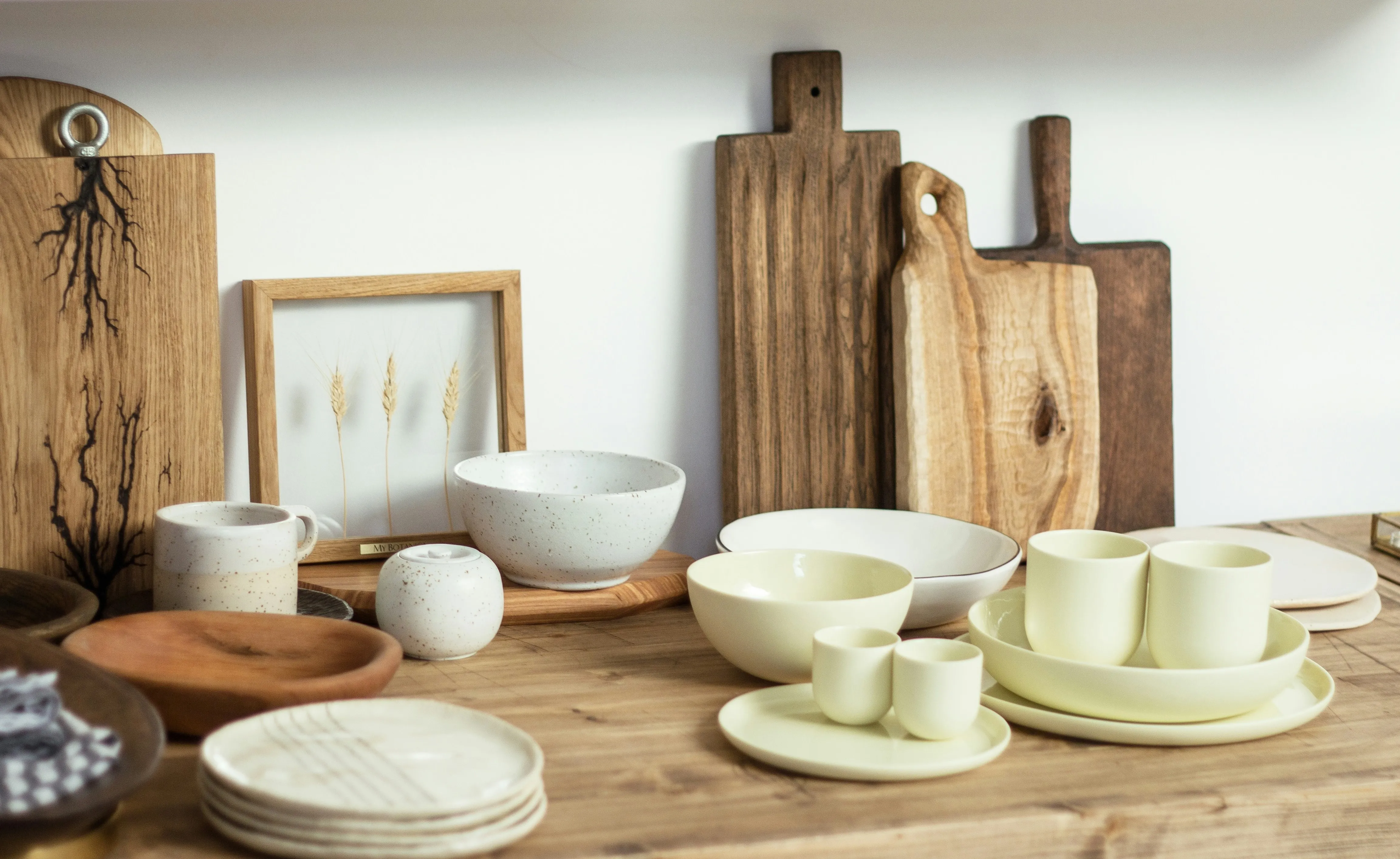 Real tableware on a real table