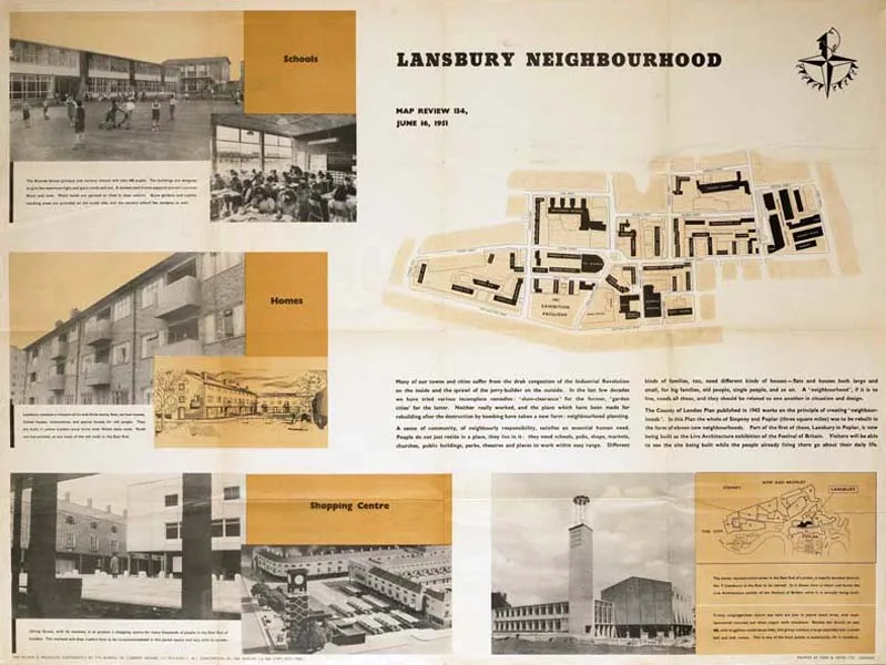 A weathered map of the original Lansbury Estate map, dated 1951.