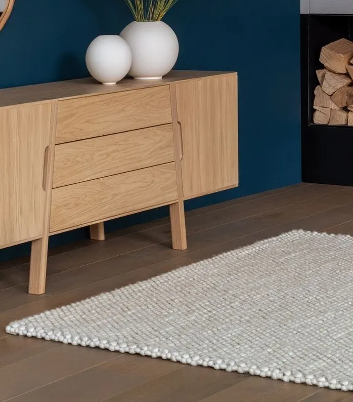 Heal's Mae felted New Zealand wool rug in cream