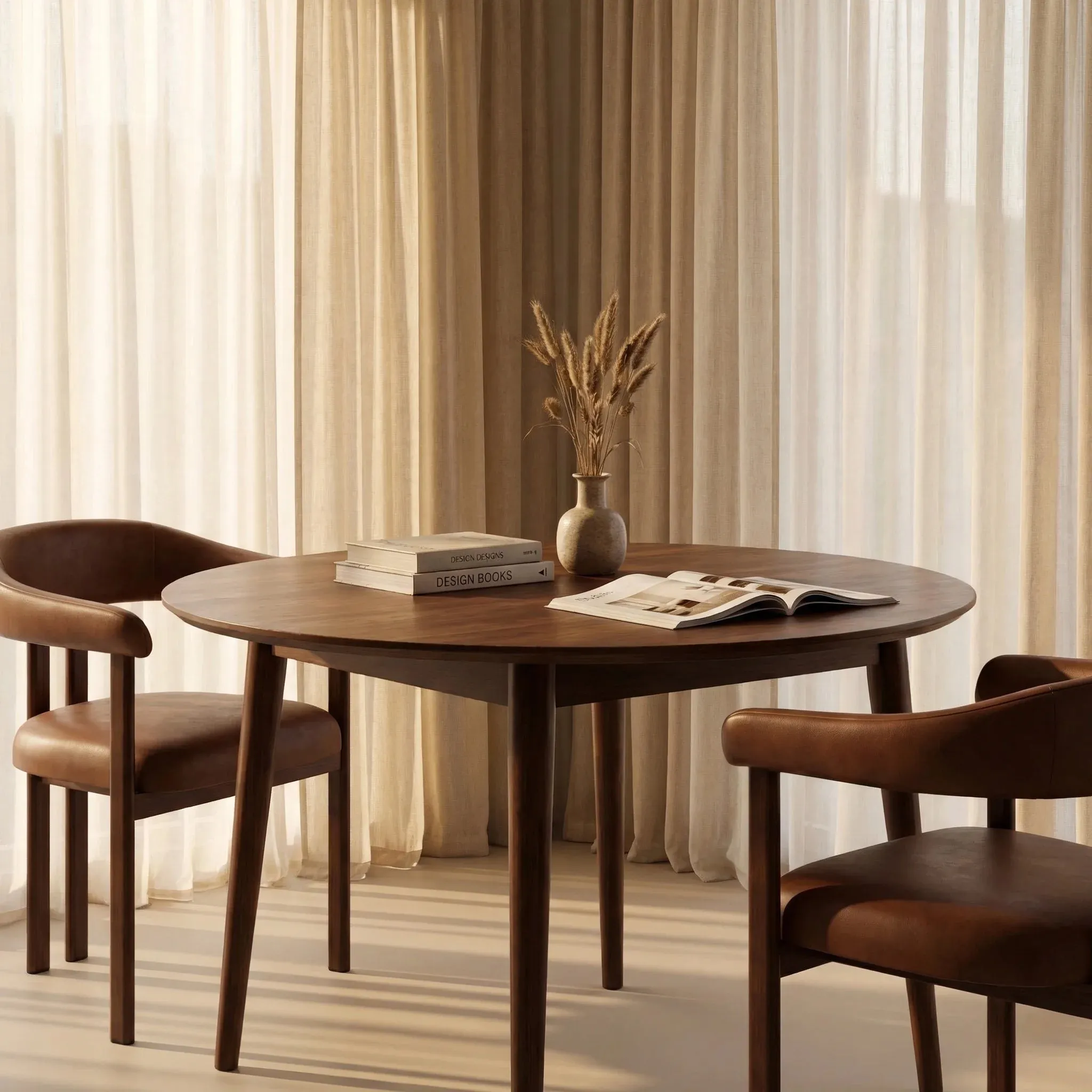Cult Furniture's Montreux round walnut-veneer table